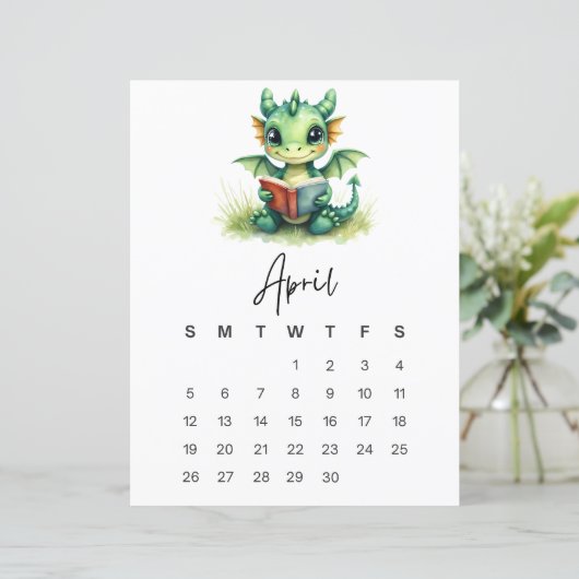 April Baby Dragon Whimsical Fantasy Wall Art (Staand voorkant)