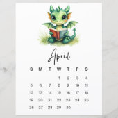April Baby Dragon Whimsical Fantasy Wall Art (Voorkant)
