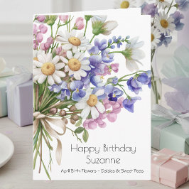 April Birth Flower Birthday Card | Daisies Kaart