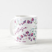 April Birth Flower Custom Name Sweet Pea Daisy Koffiemok (Voorkant links)