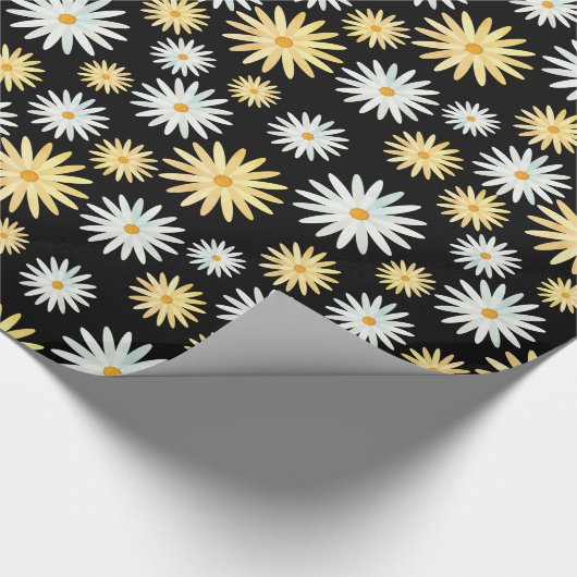 April Birth Flower Waterverf Daisies Pattern Cadeaupapier (Hoek)