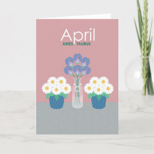 April Birth Flowers Wenskaart Bedankkaart