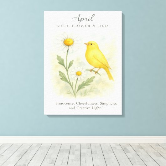 April Birthday Bible Verse Cross and Resurrection Canvas Afdruk (Insitu (Houten vloer))