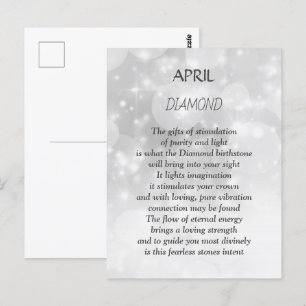 April Birthday Birthstone Diamond Briefkaart