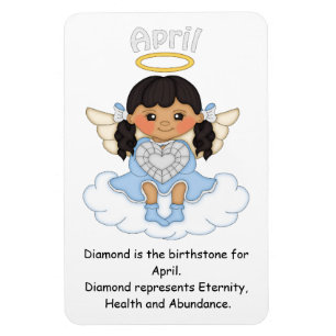 April Birthstone Angel Black Premium Magnet Magneet
