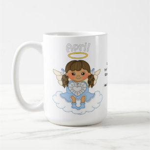 April Birthstone Angel Brunette Koffiemok