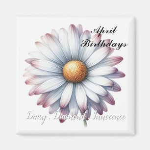 April Birthstone Daisy Diamond Magneet