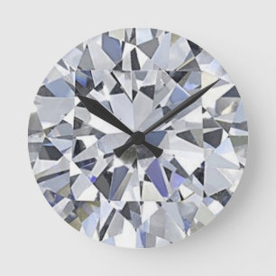 April Birthstone - Diamond Clock Ronde Klok