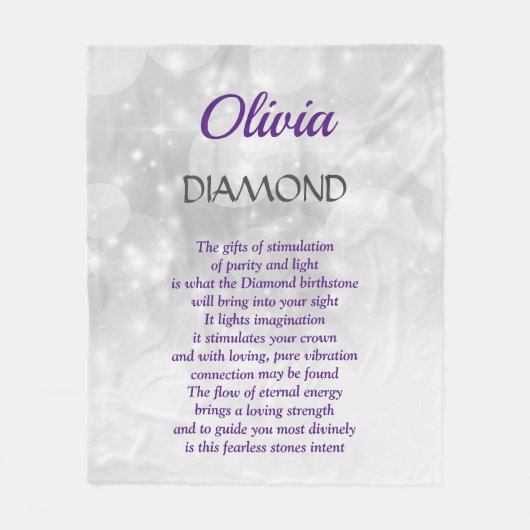 April Birthstone Diamond design Fleece Deken (Voorkant)