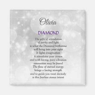 April Birthstone Diamond design Magneet