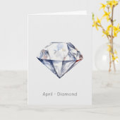 April Birthstone Diamond Happy Birthday Kaart (Gele Bloem)
