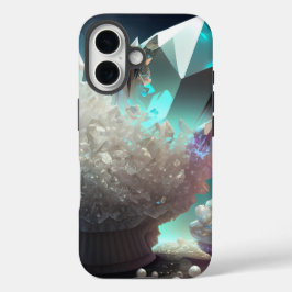 April Birthstone Diamond Quartz Crystal Pearls iPhone 16 Hoesje