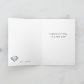 April Birthstone Diamond Verjaardag Kaart (Binnen)