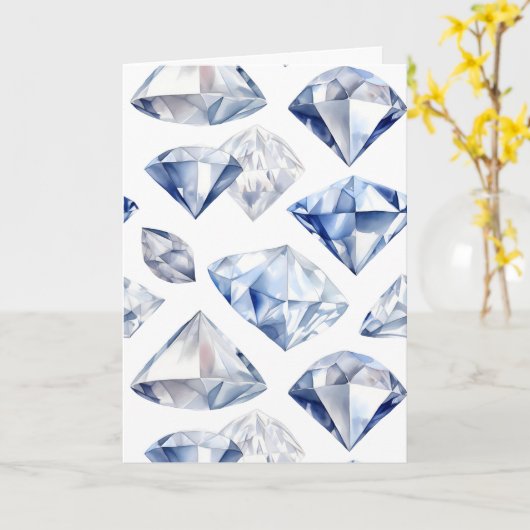 April Birthstone Diamond Verjaardag Kaart (Gele Bloem)