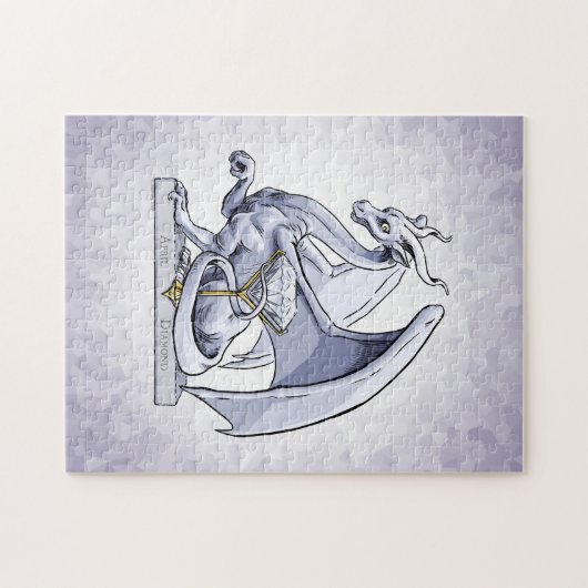 April Birthstone Dragon: Diamond Legpuzzel (Horizontaal)