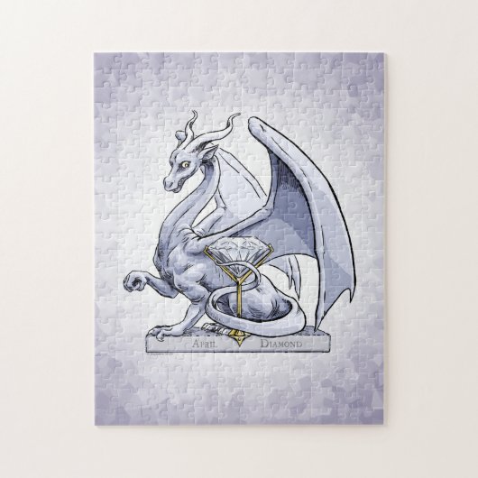 April Birthstone Dragon: Diamond Legpuzzel (Verticaal)