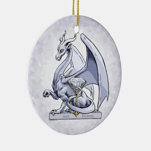 April Birthstone Dragon: Diamond Ornament (Rechts)
