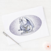 April Birthstone Dragon: Diamond Ovale Sticker (Envelop)