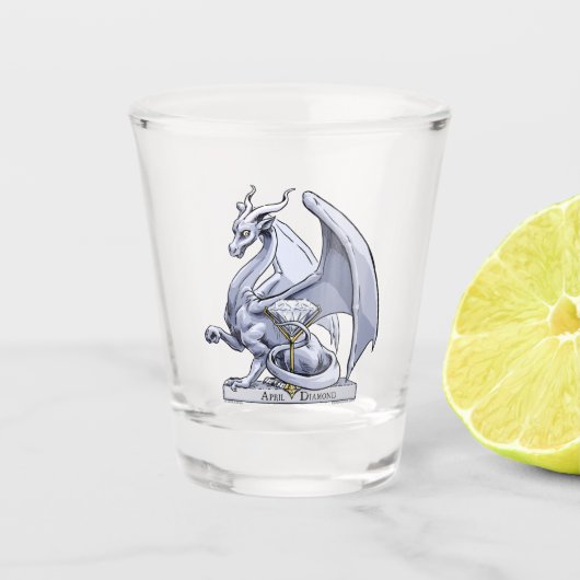 April Birthstone Dragon: Diamond Shot Glas (Voorkant)