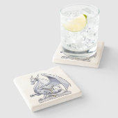 April Birthstone Dragon: Diamond Stenen Onderzetter (Zijkant)