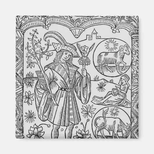 April, bloemen, Aries Magneet (Voorkant)