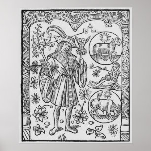 April, bloemen, Aries Poster