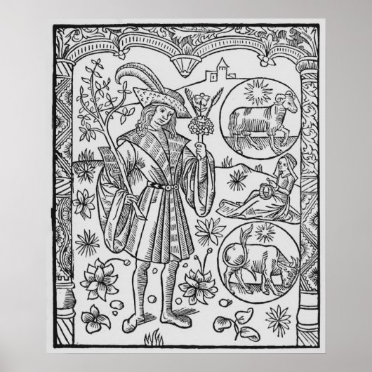 April, bloemen, Aries Poster (Voorkant)