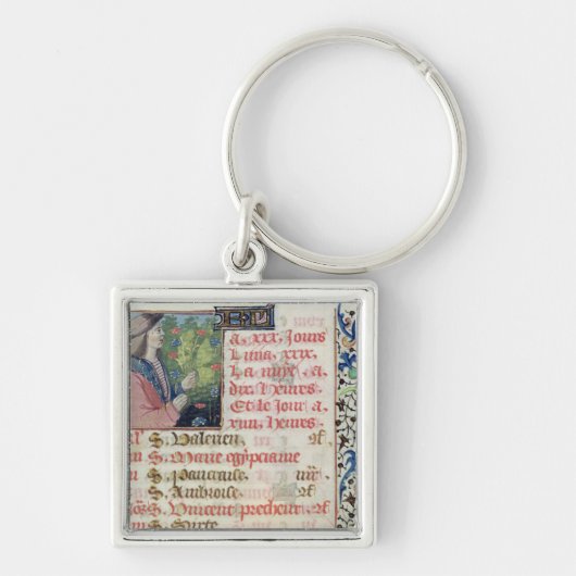 April: Bloemen plukken Sleutelhanger (Voorkant)