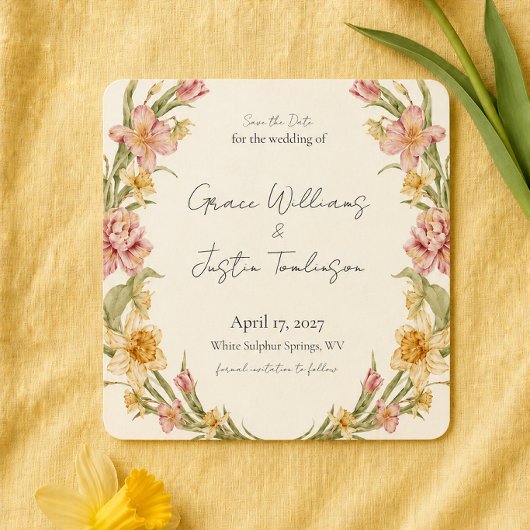 April Bloesem Tuin Narcis Save the Date