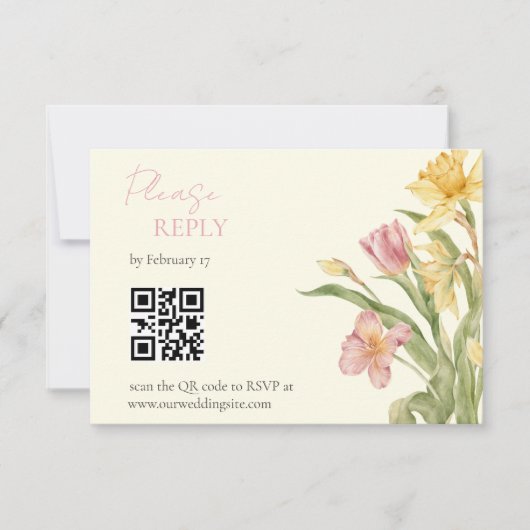 April Blossom Garden Narcis RSVP Kaart (Voorkant)