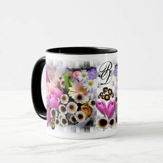 APRIL BOUQUET # 2 ~ Mongram Ringer Mok (Voorkant links)