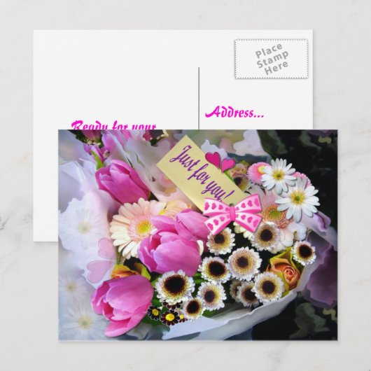 APRIL BOUQUET ~ BRIEFKAART (Voorkant / Achterkant)