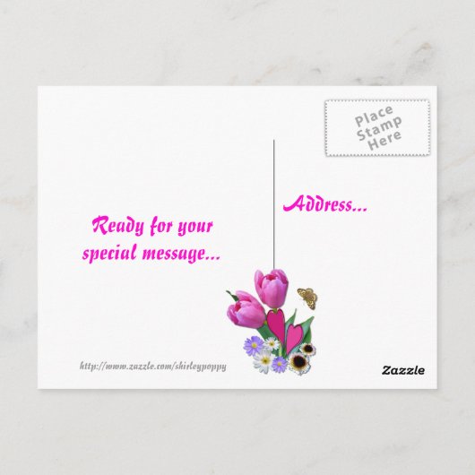 APRIL BOUQUET ~ BRIEFKAART (Achterkant)