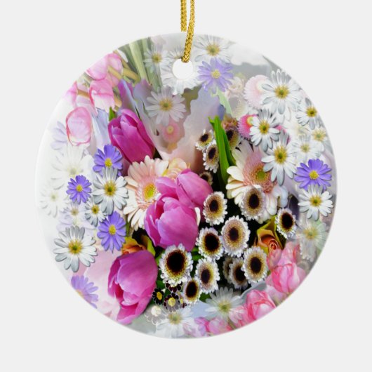 April Bouquet Keramisch Ornament (Voorkant)