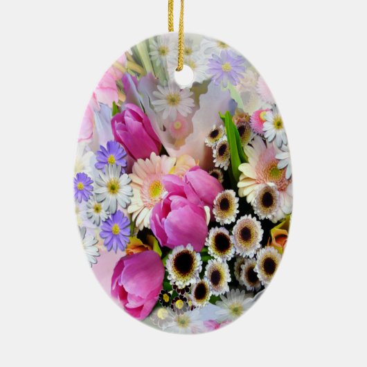 April Bouquet Keramisch Ornament (Achterkant)