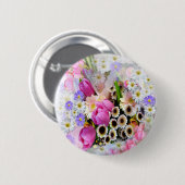 April Bouquet Ronde Button 5,7 Cm (Voorkant /achterkant)