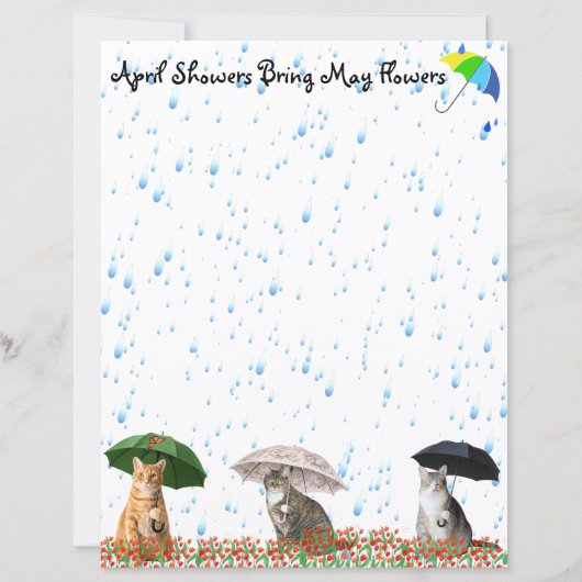 April Buien en Katten Briefpapier (Voorkant)