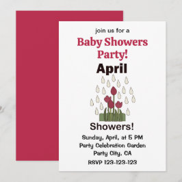 April Buien Madeliefje Bloem Bloemen Baby Shower Kaart