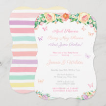 April Buien Mei Bloemen Meisje Pastel Baby Shower