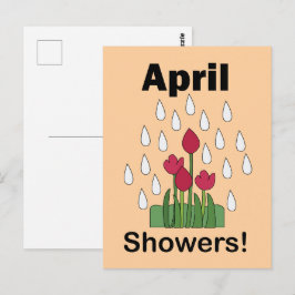 April Buien Roze Daisy Bloem Bloemstuk Briefkaart