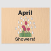 April Buien Roze Madeliefje Bloem Bloemig Tissuepapier (Voorkant)