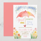 April-buiers brengen May Flowers Rode Paraplu  Kaart (Voorkant / Achterkant)