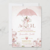 April-buiers brengen May Flowers Roze Paraplu Kaart (Voorkant)