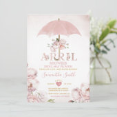 April-buiers brengen May Flowers Roze Paraplu Kaart (Staand voorkant)