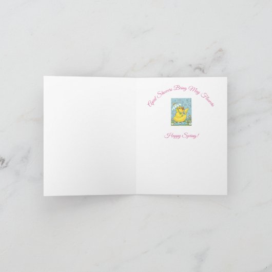 APRIL BUITENGEWONE REGEN BRINGT MEI BLOEMEN LENTE  KAART (Binnen)