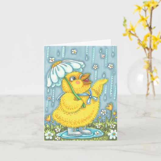 APRIL BUITENGEWONE REGEN BRINGT MEI BLOEMEN LENTE  KAART (Gele Bloem)