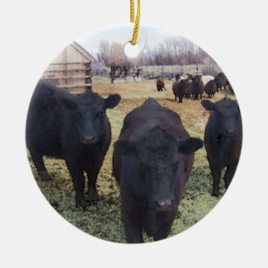 April Cattle Keramisch Ornament (Voorkant)