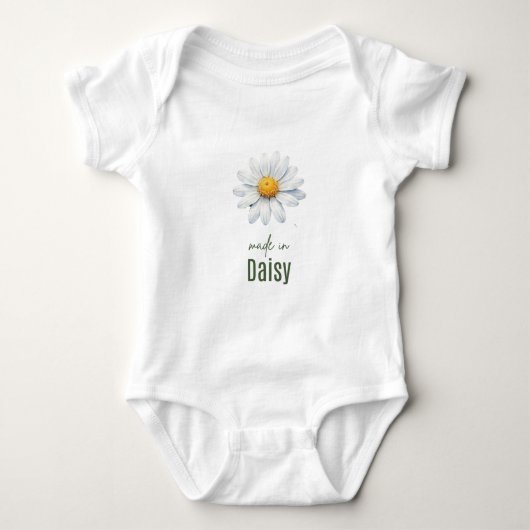 April Daisy Birth Flower Bodysuit Watercolor (Voorkant)