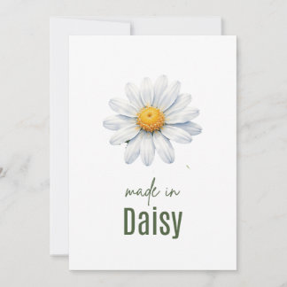 April Daisy Birth Flower card Watercolor Kaart