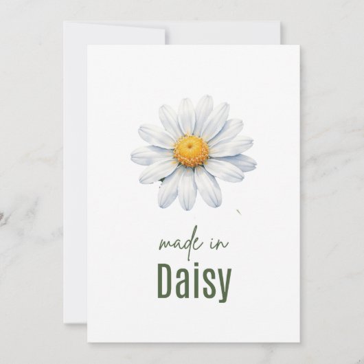 April Daisy Birth Flower card Watercolor Kaart (Voorkant)
